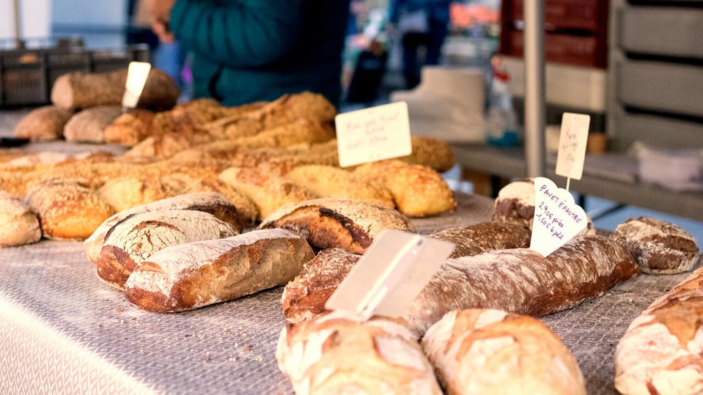 Boulangerie stall - Mirepoix Market, France